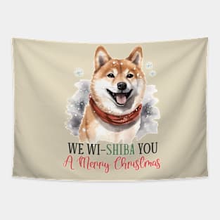 Shiba Christmas Tapestry