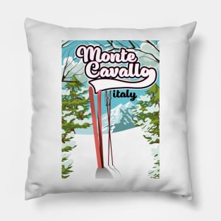 monte cavallo Italy Ski poster Pillow