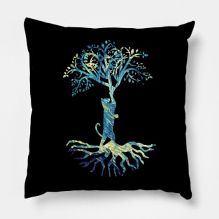 Cat ADN Tree Van Gogh Style Pillow