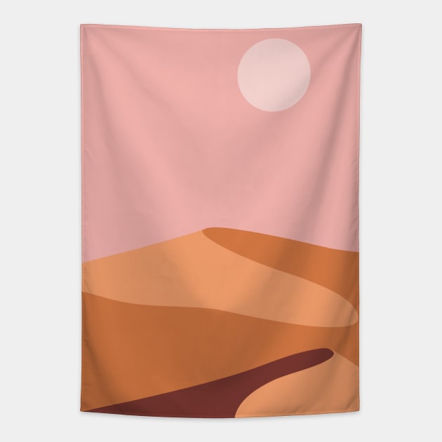 Desert dunes retro minimalist design Tapestry by AnnArtshock