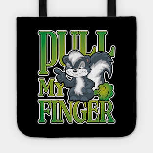 Stinky Skunk Pull My Finger Cartoon Fart Joke Tote