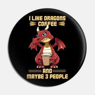 Funny Grumpy Dragon Coffee Lover Hate Morning Fantasy Animal Pin