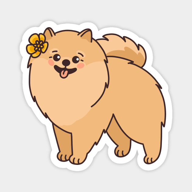 Cute dog pomeranian spitz Magnet by Viaire