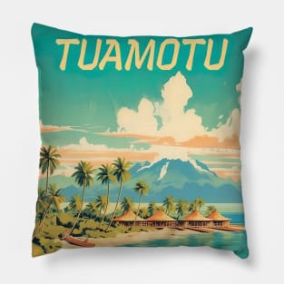 Tuamotu, French Polinesia, Travel Poster Pillow