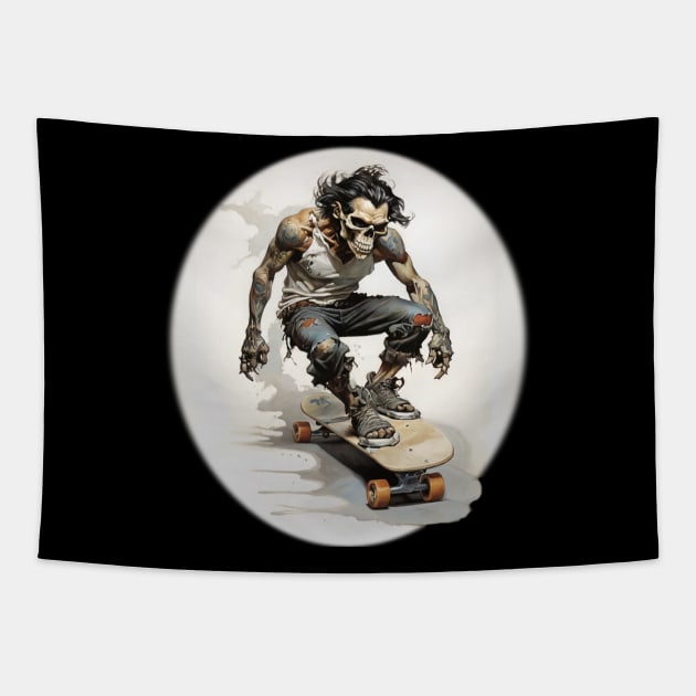 Skater Zombie Tapestry by Paul_Abrams