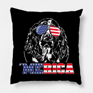 Proud Springer Spaniel American Flag Merica dog Pillow