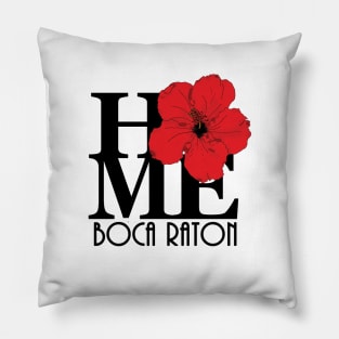 HOME Boca Raton Red Hibiscus Pillow