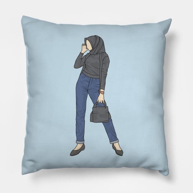 Black And Blue Moon Collection Pillow by crissbahari