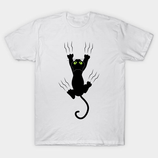 Funny Black Angry Cat T Shirt I Love Cats Cute Graphic Tee