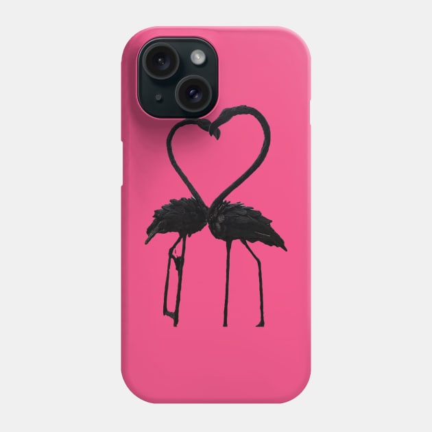 Flamingos Heart Phone Case by algill