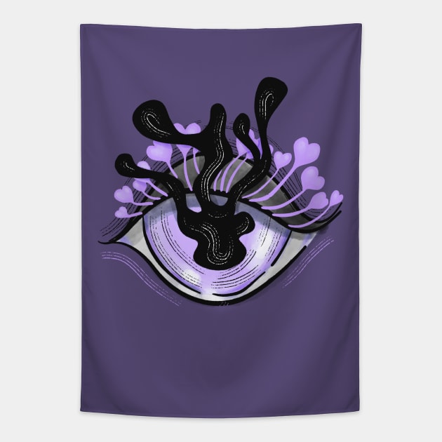 Purple Eye Creepy Cute Pastel Goth Tapestry by Boriana Giormova