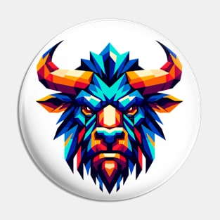 Geometric Minotaur: Mythical Beast Art Pin