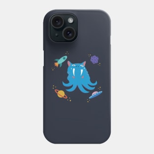 Whimsical Blue Tentacle Creature Phone Case