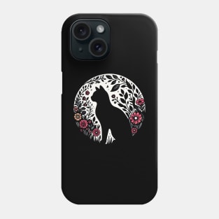 Feline Shadow in the Flower Garden Phone Case