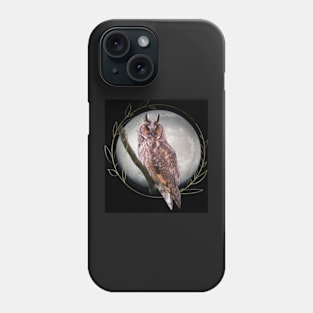 Long Eared Owl by the moon Phone Case