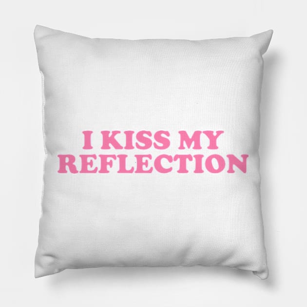 I Kiss My Reflection Y2K Tee, Girl Outfit 00s Inspired Retro Tee, Late 90s Style Pillow by Y2KERA