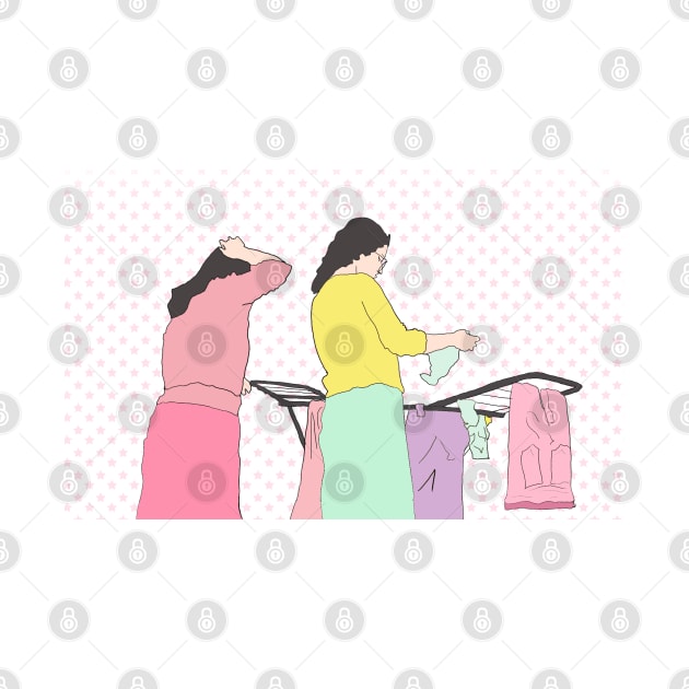 The girls hanging clothes by nuruveyik