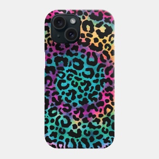 Cute Rainbow Tie Dye Boho Leopard Print Phone Case