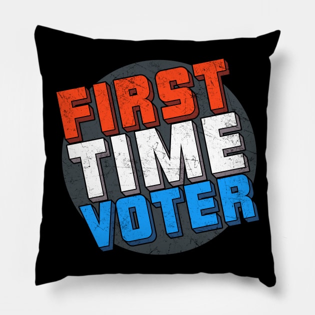 First Time Voter 2020 Election Patriotic Gift Pillow by tommartinart