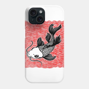 Koi Fish Great Wave Tattoo V2 Red Blk Phone Case