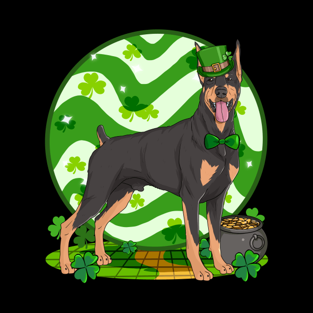 Doberman Pinscher Dog St Patricks Day Leprechaun by Noseking