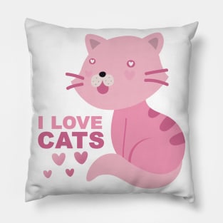 i love cats / cats masks and T Shirt for cats lovers Pillow