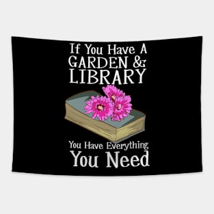 Garden And Library Tapestry