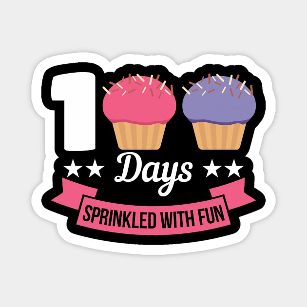 100 Days Sprinkled With Fun cup cake lover Magnet by 2blackcherries