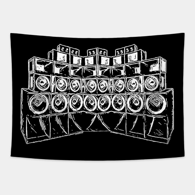 Teknival Soundsystem Kickbass Tapestry by T-Shirt Dealer