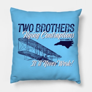 Two Brothers Flying Contraptions Pillow