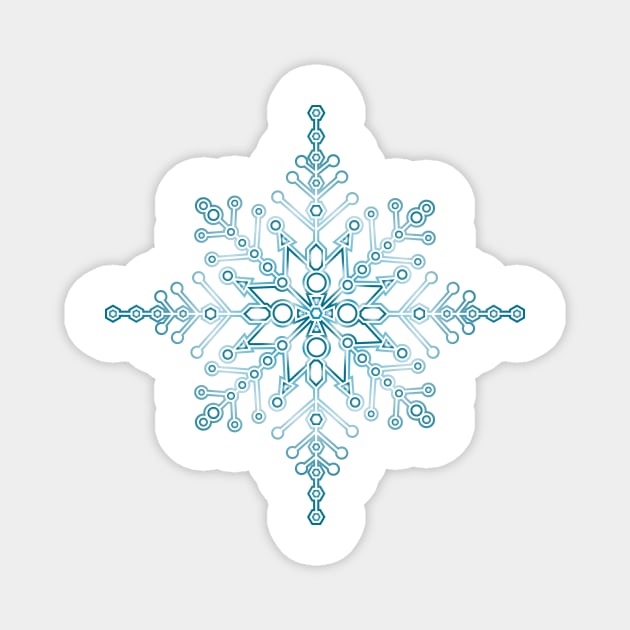 a blue snow crystal Magnet by Kisho