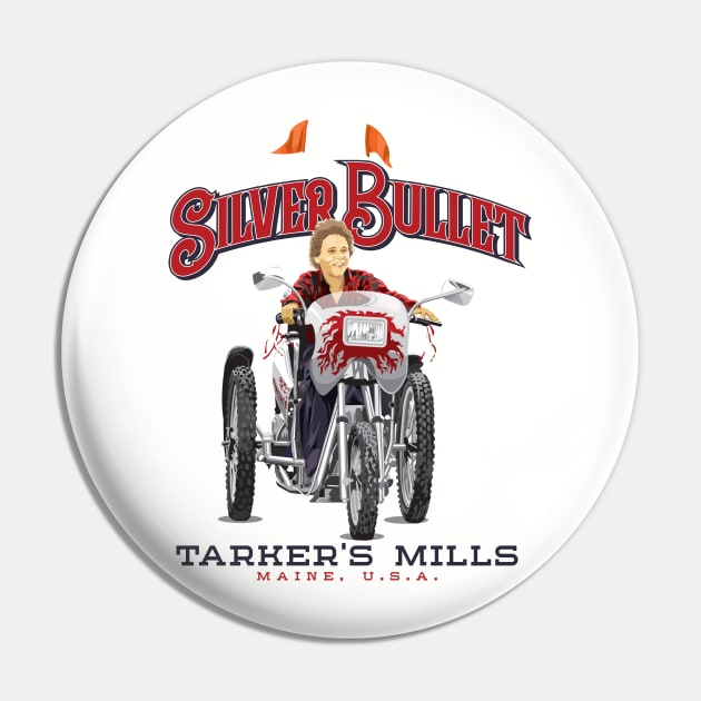 Silver Bullet Tarker's Mills Pin by MindsparkCreative