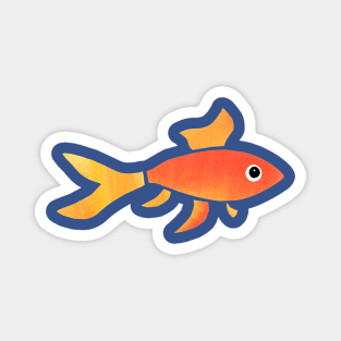 GOLDFISH Watercolor Orange Yellow Fish Cutout Magnet