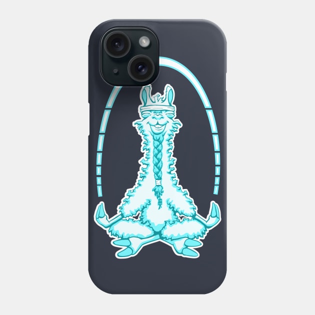 Meditating Neon Llama Phone Case by sketchtodigital