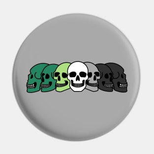 Pride Skulls Aromantic Pin