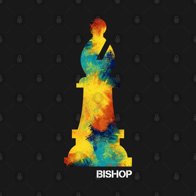 Bishop Chess Piece Color Splash by MilotheCorgi