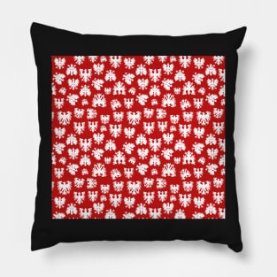 Polish Falcon Polish Eagle Pattern in Red Dyngus Day Pillow