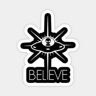 Space Alien UFO Believe Magnet