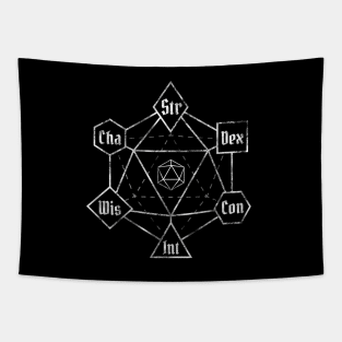 DnD Dice Ability Diagram Tapestry