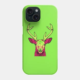 Deer Skull Interactive Magenta&Green Filter T-Shirt #2 By Red&Blue Phone Case