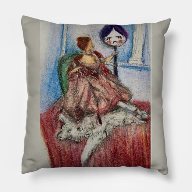 The Bear and the Ballerina Pillow by Animal Surrealism