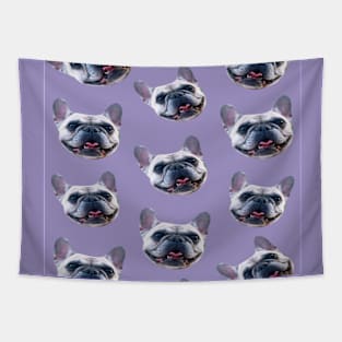 1980s light purple puppy dog pattern french bulldog Tapestry