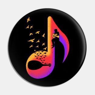 Oud Music Player Pin