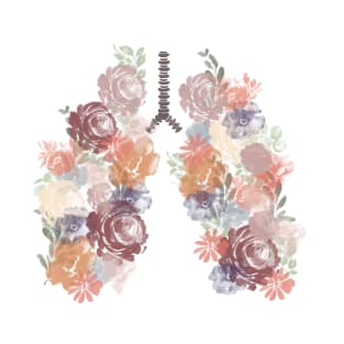 Anatomical Lungs, Flower, Medicine, Medical Artwork T-Shirt