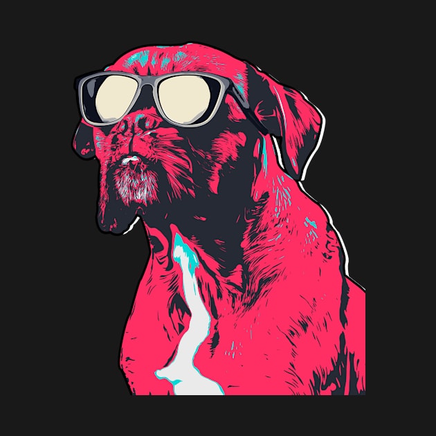 Cool Boxer Dog Wearing Sun Glasses by zwestshops