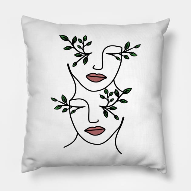 Line art face Pillow by SUNWANG