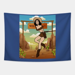 Retro Wild West Cowboys Rodeo Tapestry