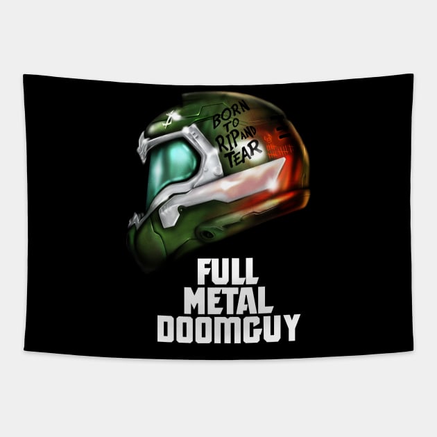 Full Metal Doomguy Tapestry by demonigote