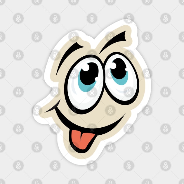 funny comic cartoon face Magnet by MNZStar