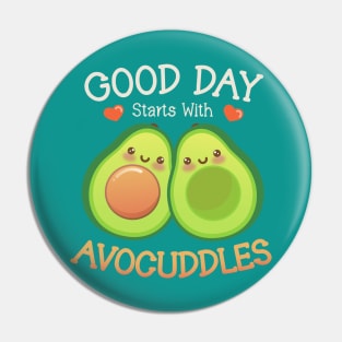 Avocuddles Kawaii Cute Avocado Funny Food Pun for Vegan Pin